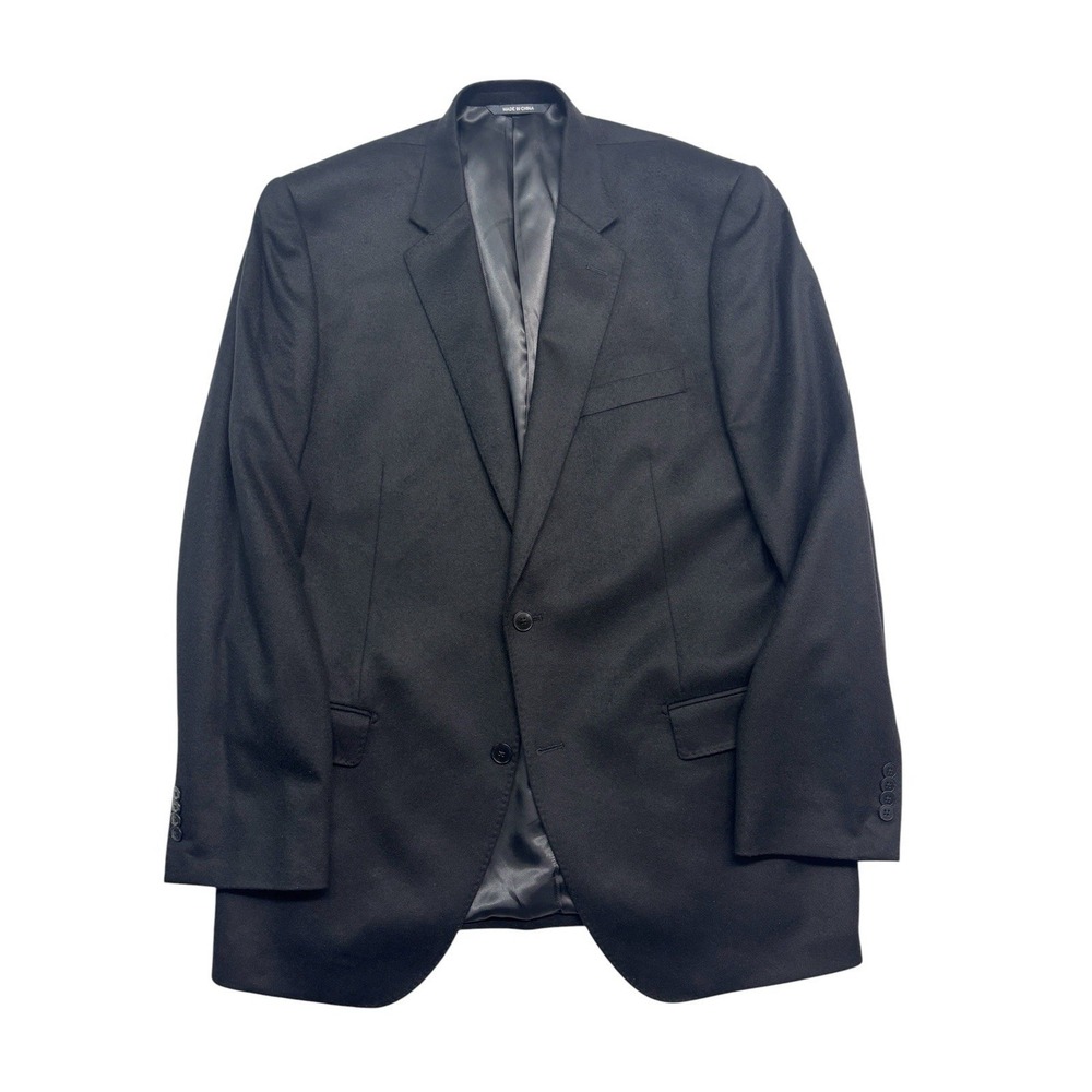 Frank Stella New York 44L Black 100% Cashmere Blazer Jacket Sport Suit Coat